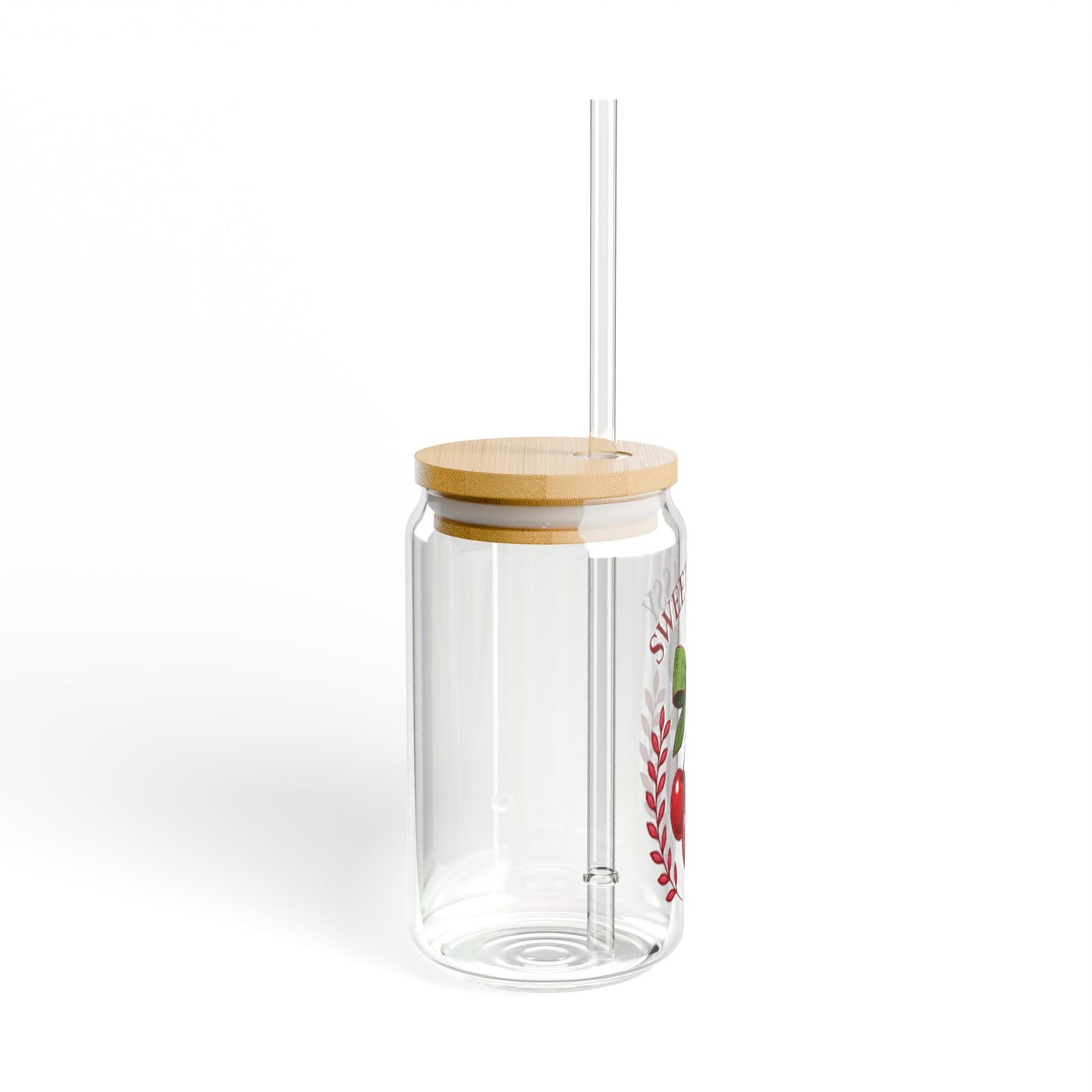 Sweet & Sassy Sipper Glass, 16oz - Perfect Glass for Smoothies, Refreshing Drinks, Summer Parties, Gifts, Cherry Design