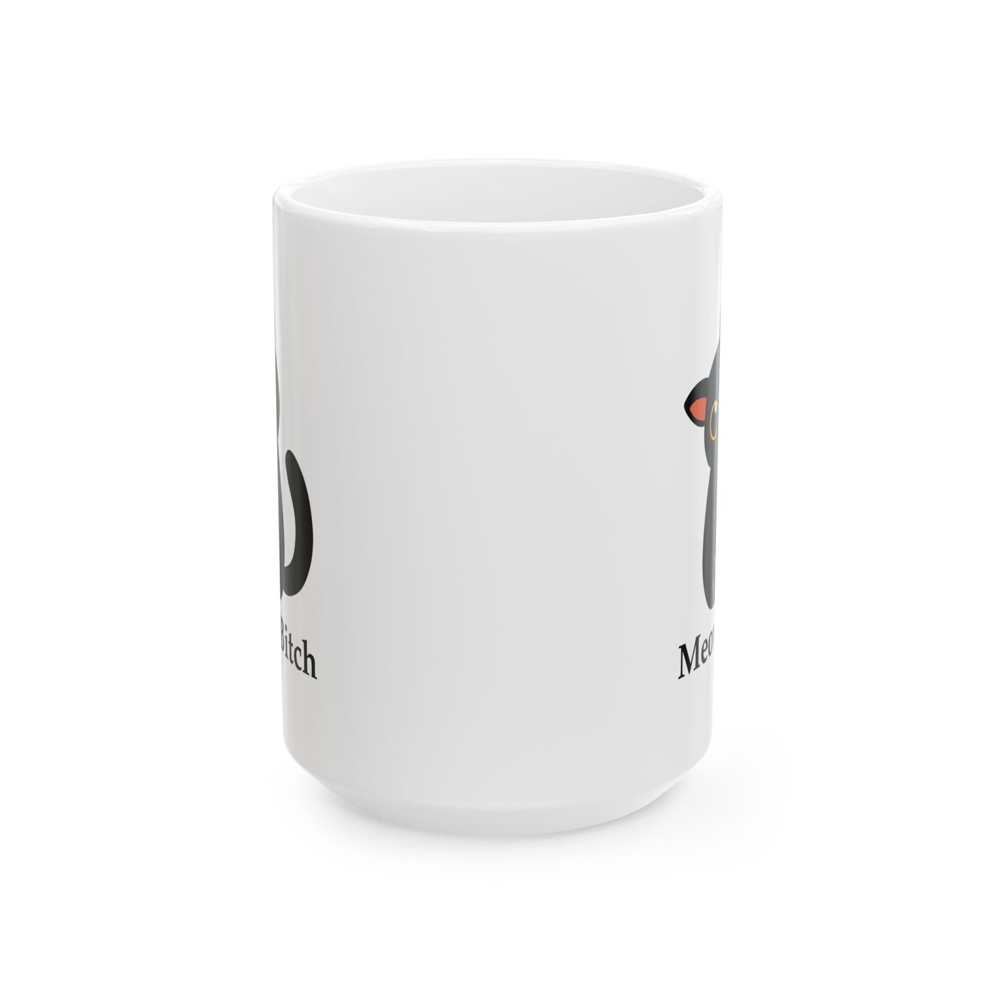 Mug - Black Kawaii Cat Meow Bitch Design