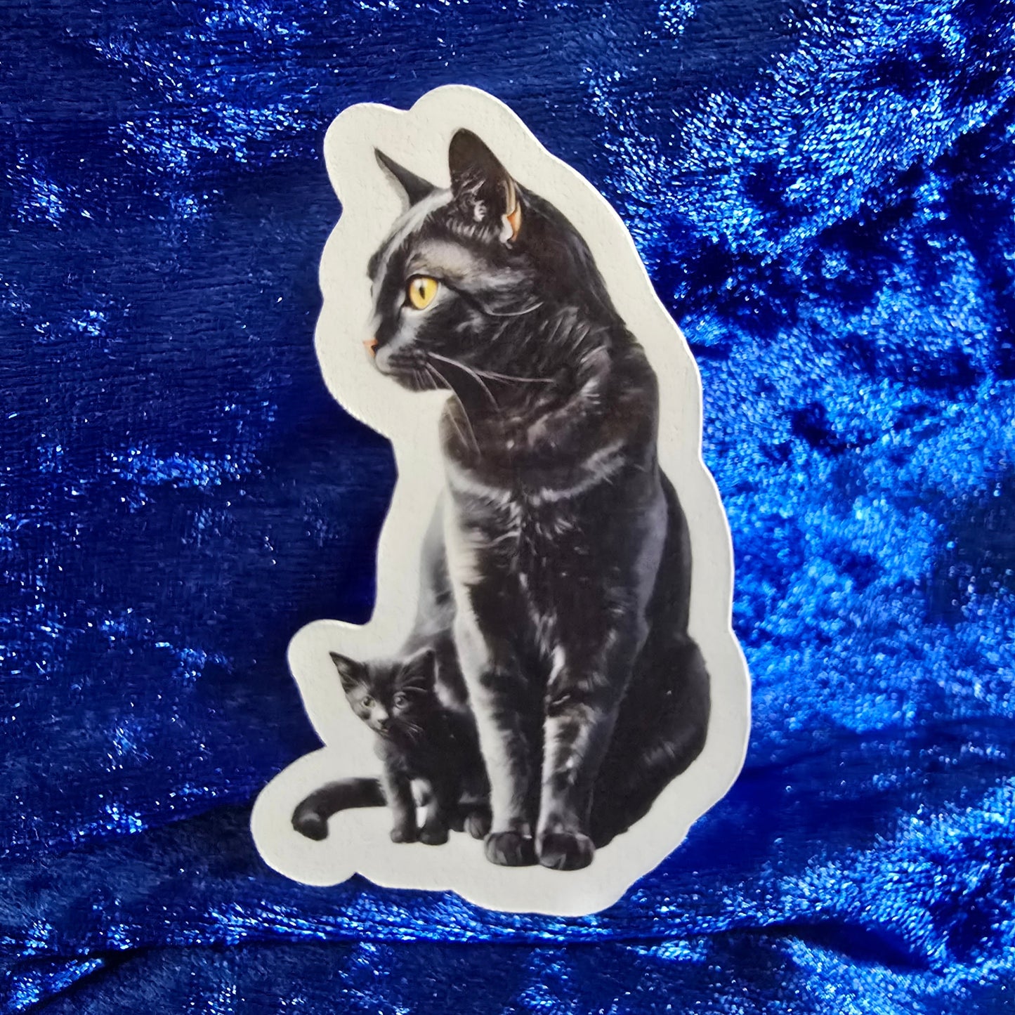 Realistic Mom and Kitten Waterproof Vinyl Sticker, Decal, Cute Cat Lover Gift
