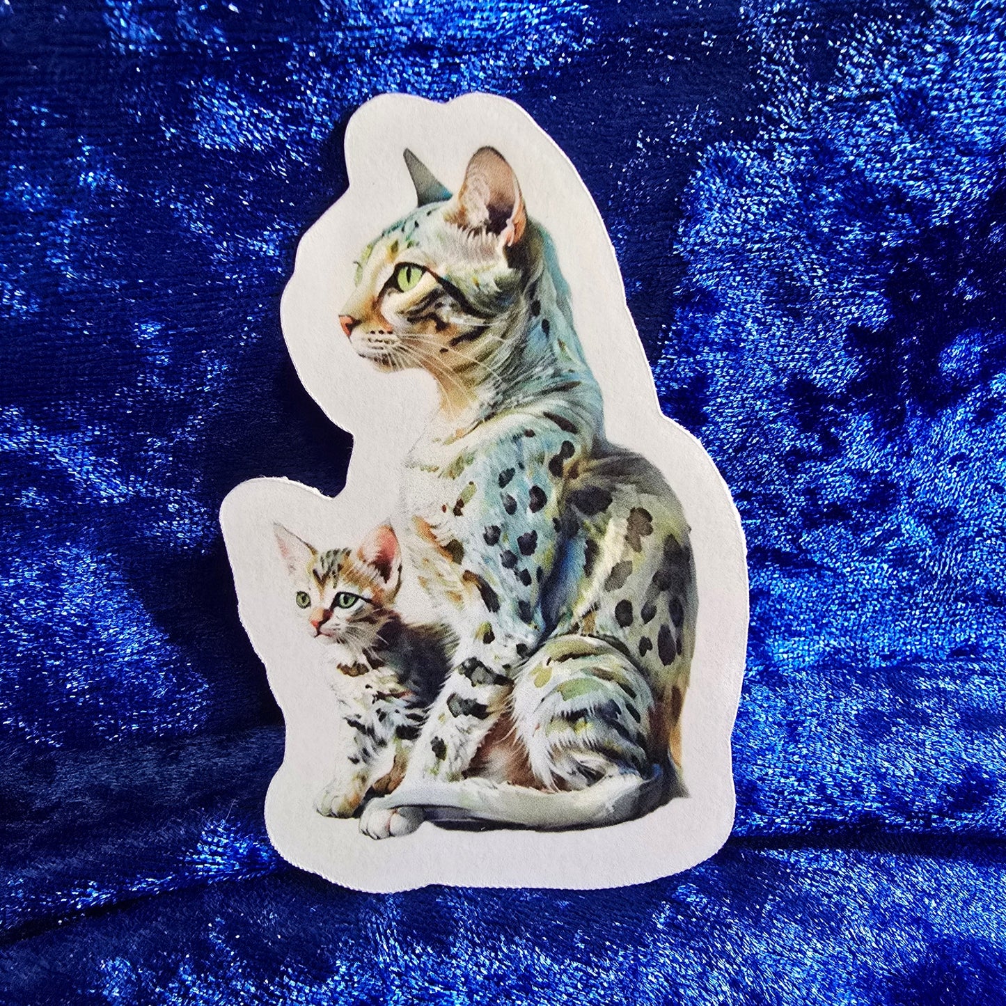 Realistic Mom and Kitten Waterproof Vinyl Sticker, Decal, Cute Cat Lover Gift