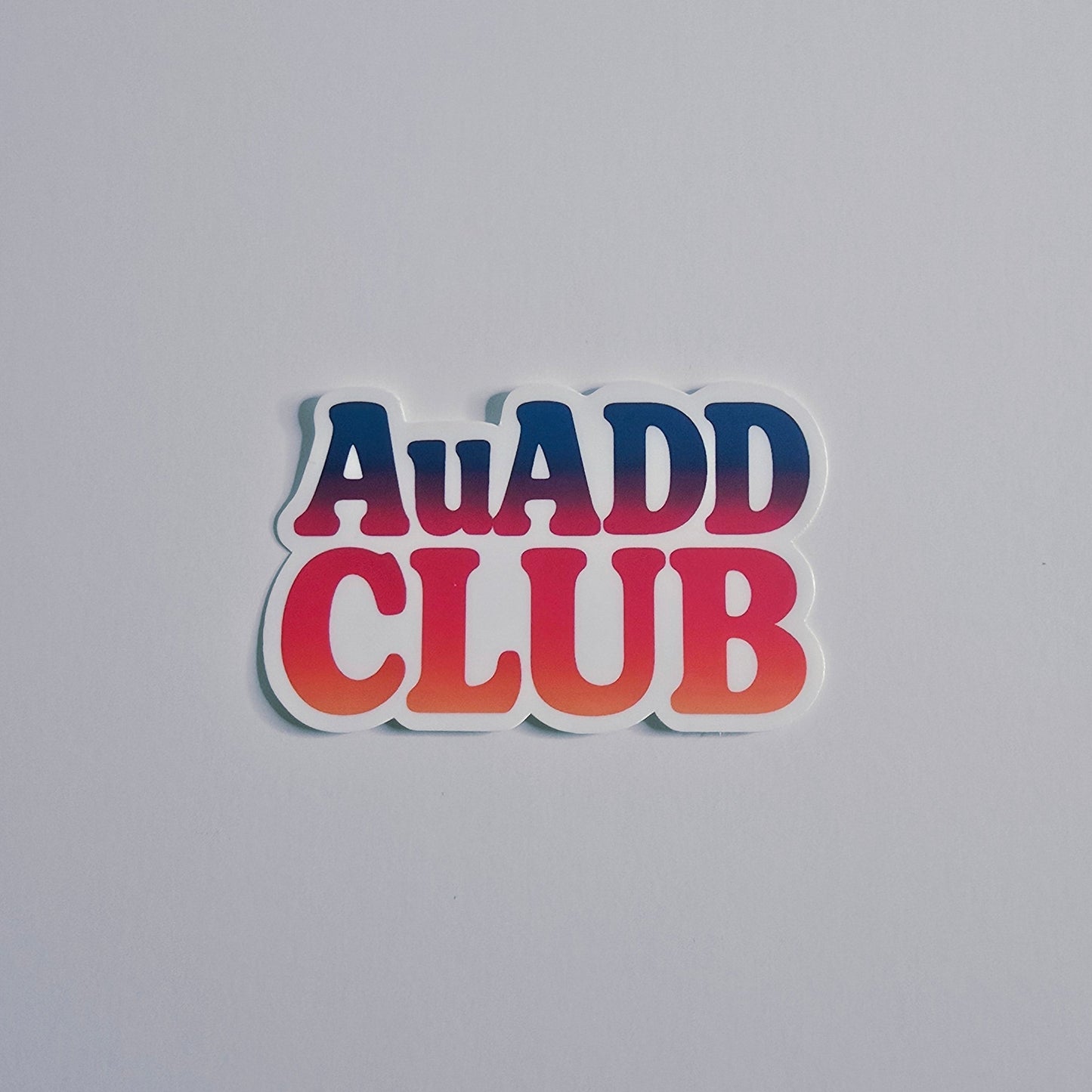 AuADD CLUB Sticker – ADHD Neurodivergent Pride Vinyl Sticker (3 inch) | Die-Cut, Water-resistant, Laminated