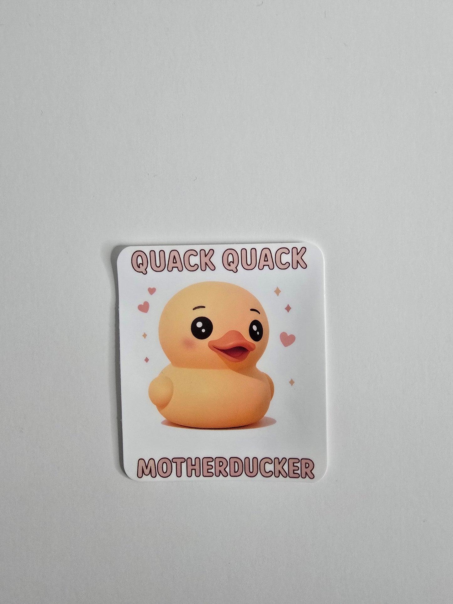 Funny Rubber Duck Sticker – "Quack Quack MotherDucker" – 3" Die-Cut Vinyl, Water-resistant