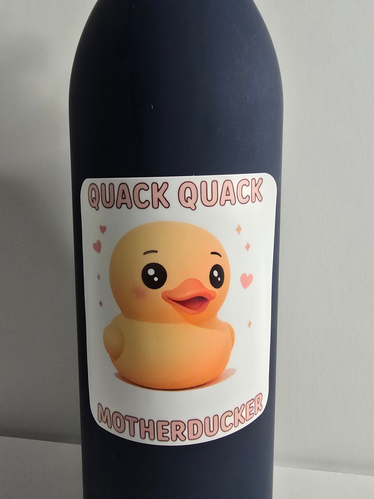 Funny Rubber Duck Sticker – "Quack Quack MotherDucker" – 3" Die-Cut Vinyl, Water-resistant