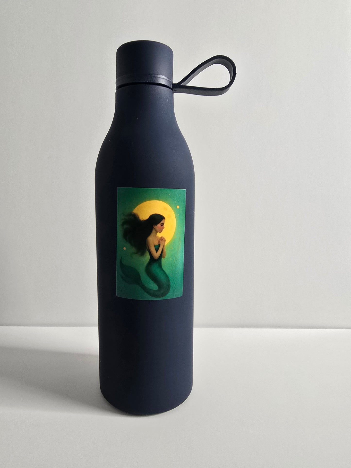 Enchanted Moonlight Mermaid Sticker – 3" Die-Cut Water-Resistant Vinyl Sticker – Magical Fantasy Art – Laminated Aesthetic Sticker for Journals & Gifts