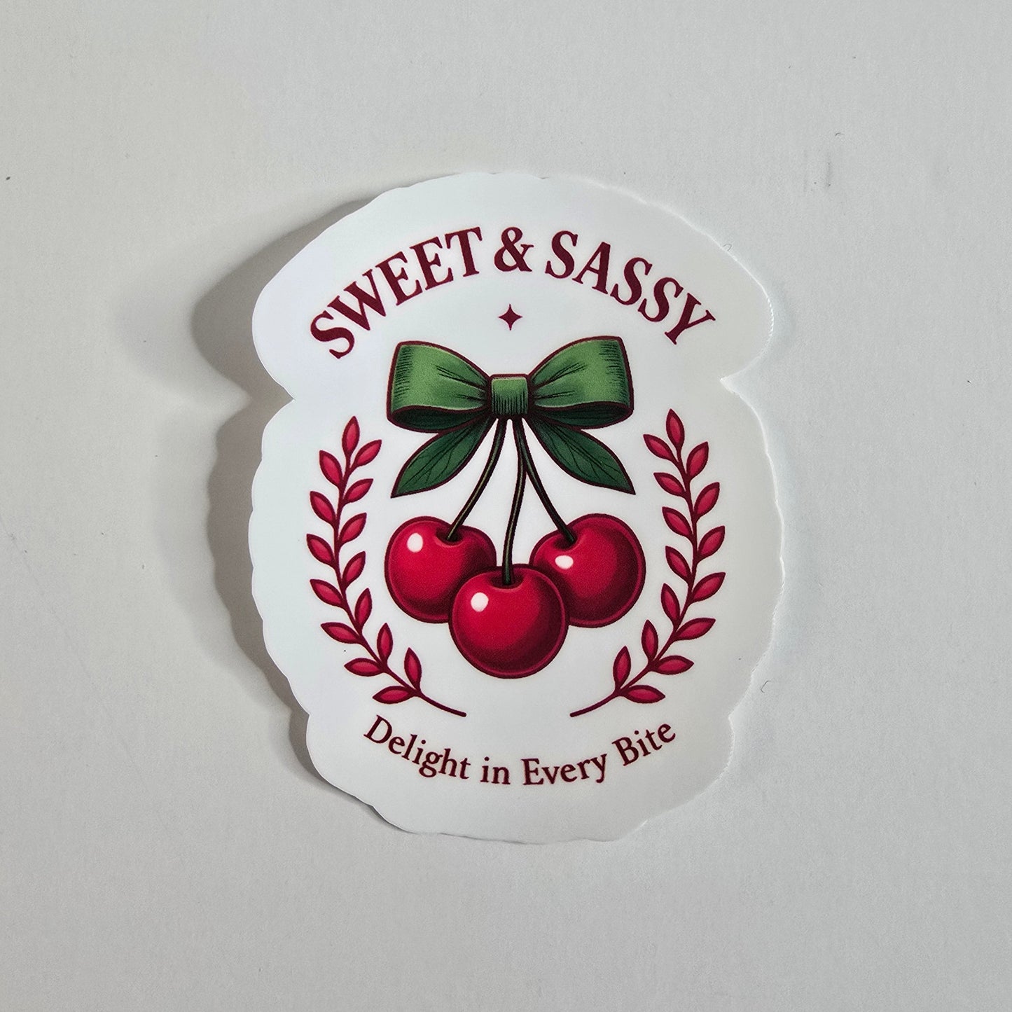 Sweet & Sassy Cherry Sticker – Retro-Inspired Fruit Vinyl Decal (3")