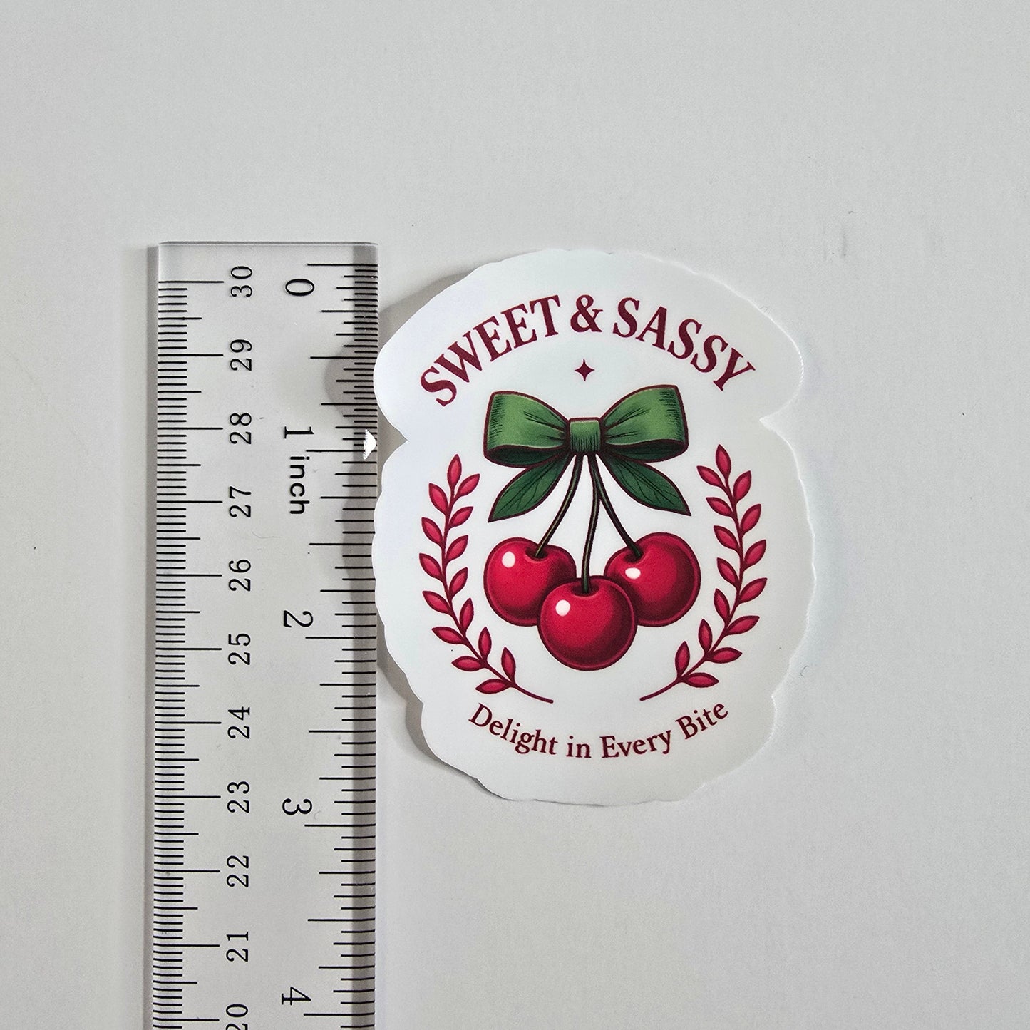 Sweet & Sassy Cherry Sticker – Retro-Inspired Fruit Vinyl Decal (3")