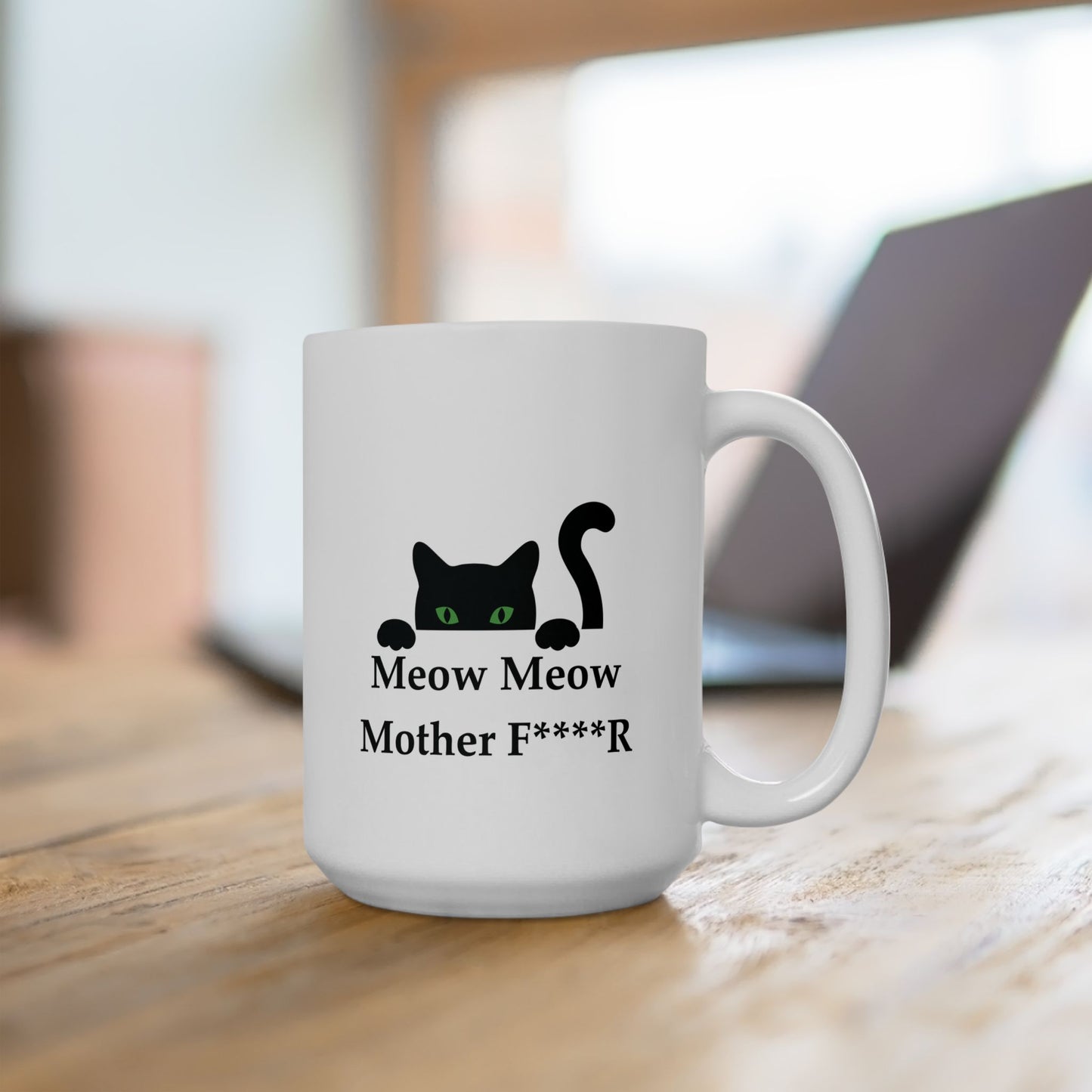 Cat Meow Meow Ceramic Mug 15oz