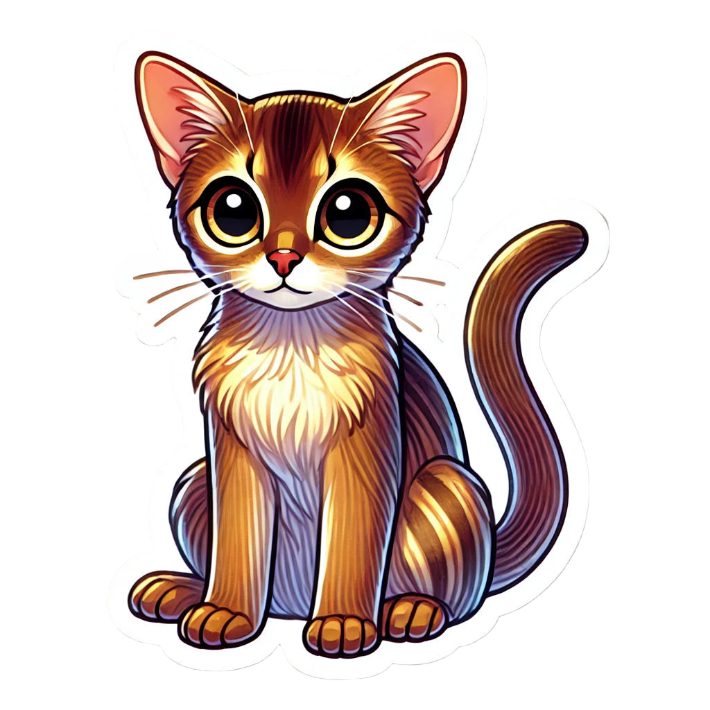 Abyssinian Cat Magnet – Cute 3" Die-Cut Magnet in Blue, Cinnamon, Fawn & Ruddy Tones – Cat Lover Gift – Abyssinian Art - Designs by Mysh