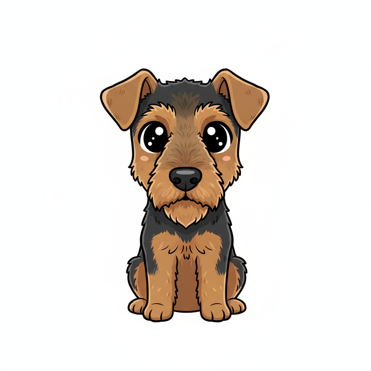 Airedale Terrier Kawaii Style Vinyl Stickers