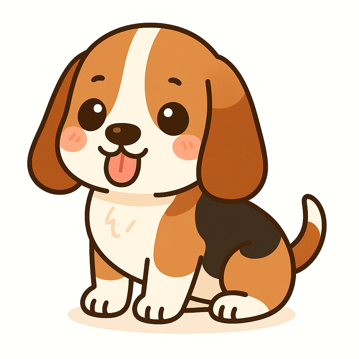 Basset Hound Kawaii Vinyl Sticker – 3" Waterproof Dog Decal | Black & Tan, Black & White, Lemon & White, Mahogany & More
