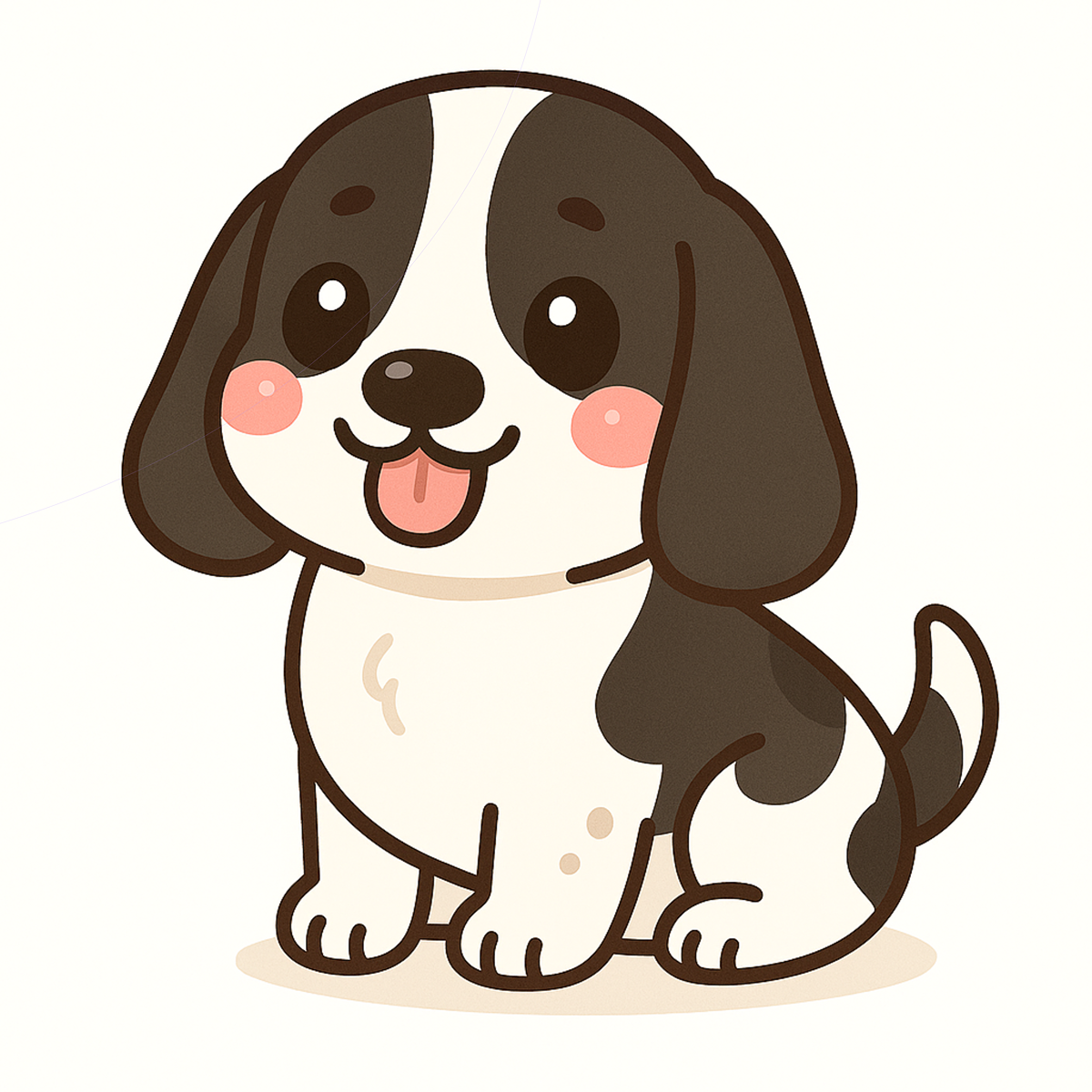 Basset Hound Kawaii Vinyl Sticker – 3" Waterproof Dog Decal | Black & Tan, Black & White, Lemon & White, Mahogany & More