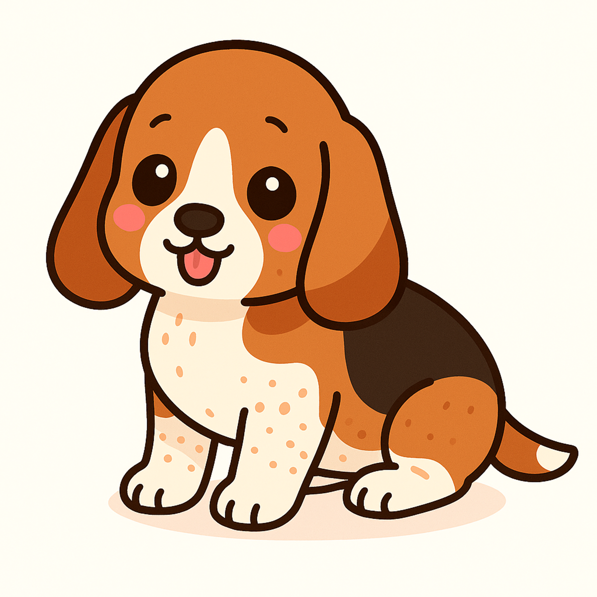 Basset Hound Kawaii Vinyl Sticker – 3" Waterproof Dog Decal | Black & Tan, Black & White, Lemon & White, Mahogany & More