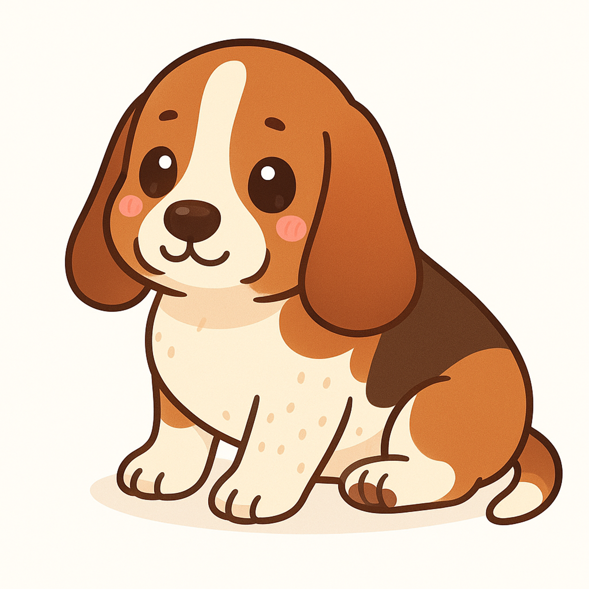 Basset Hound Kawaii Vinyl Sticker – 3" Waterproof Dog Decal | Black & Tan, Black & White, Lemon & White, Mahogany & More