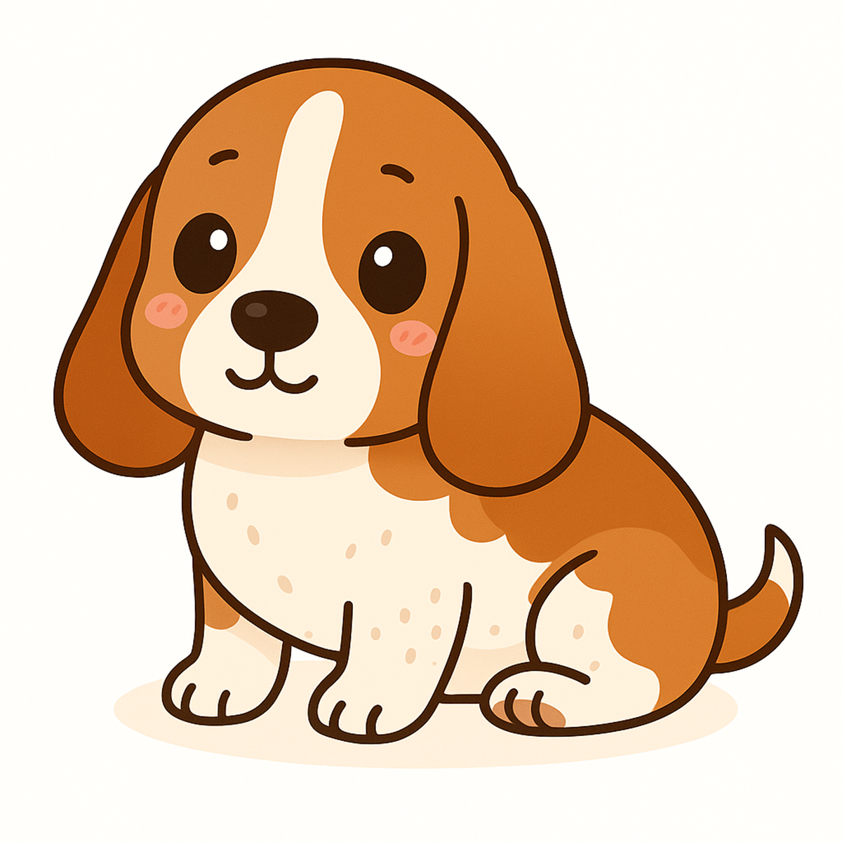 Basset Hound Kawaii Vinyl Sticker – 3" Waterproof Dog Decal | Black & Tan, Black & White, Lemon & White, Mahogany & More
