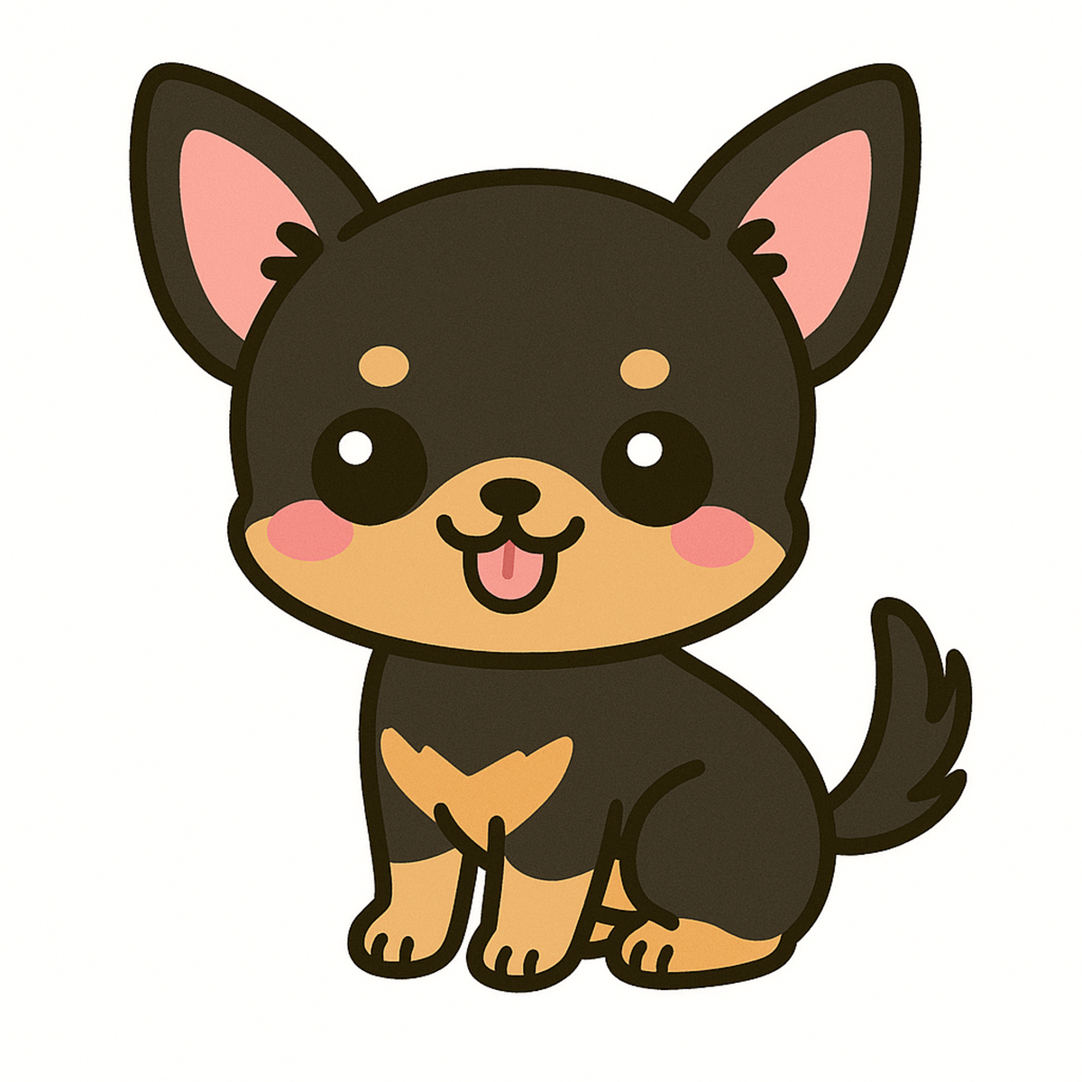 Chihuahua Dog Sticker – Cute Kawaii Style | Vinyl Waterproof Die Cut Sticker (3 Inch)