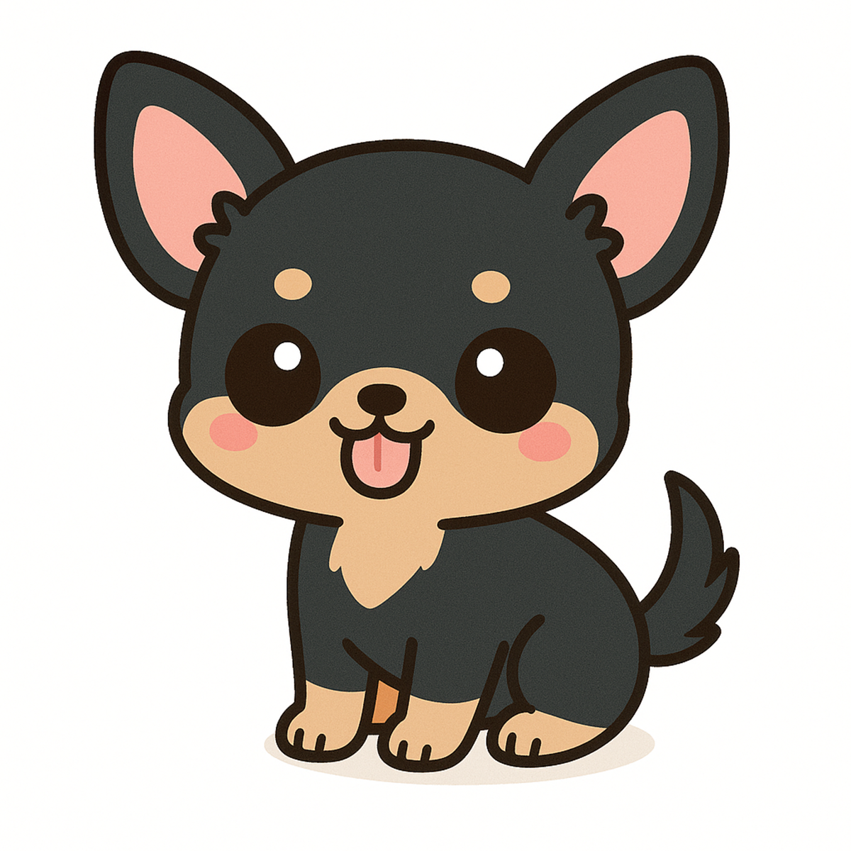 Chihuahua Dog Sticker – Cute Kawaii Style | Vinyl Waterproof Die Cut Sticker (3 Inch)