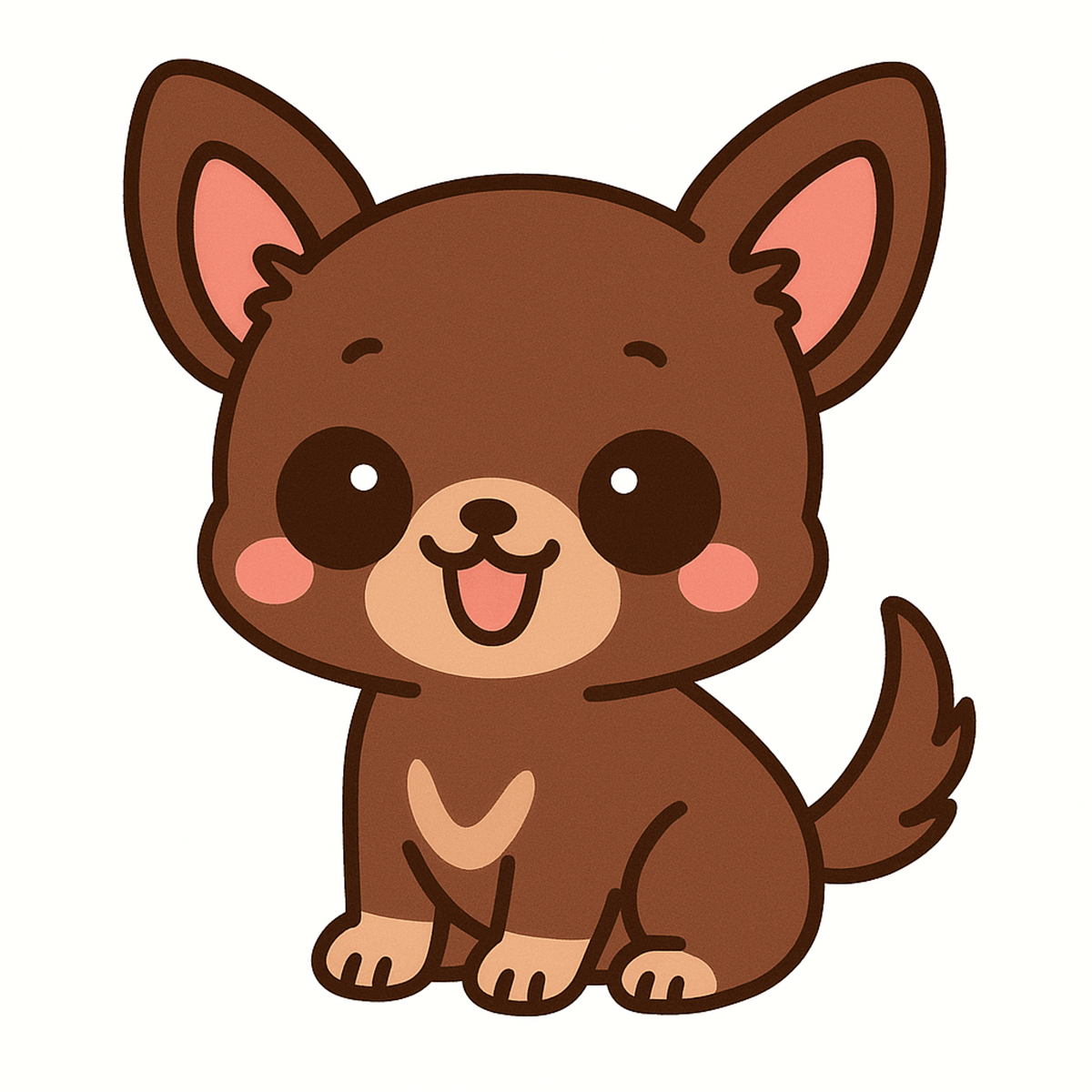 Chihuahua Dog Sticker – Cute Kawaii Style | Vinyl Waterproof Die Cut Sticker (3 Inch)