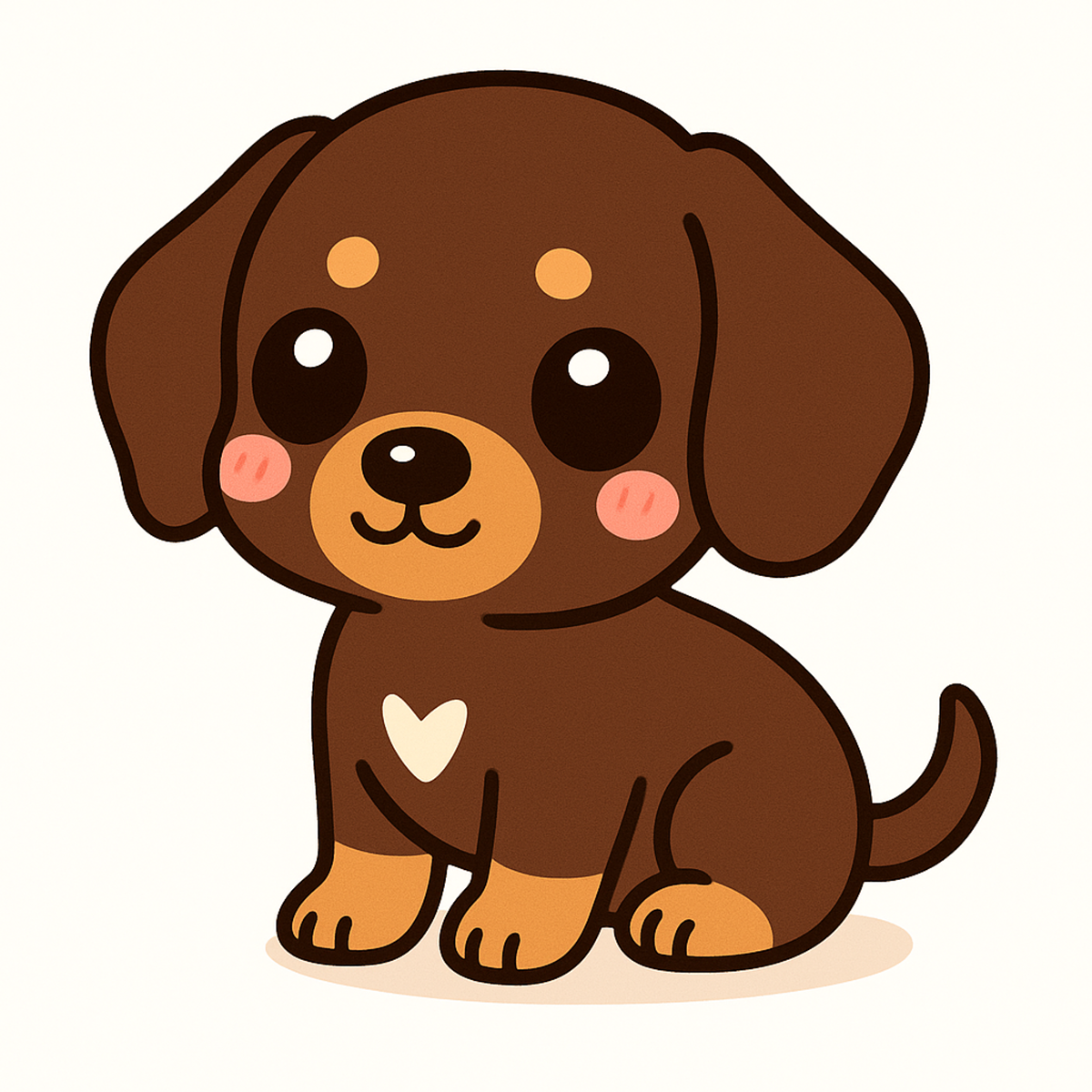 Dachshund Dog Sticker – Cute Kawaii Style | Vinyl Waterproof Die Cut Sticker (3 Inch)