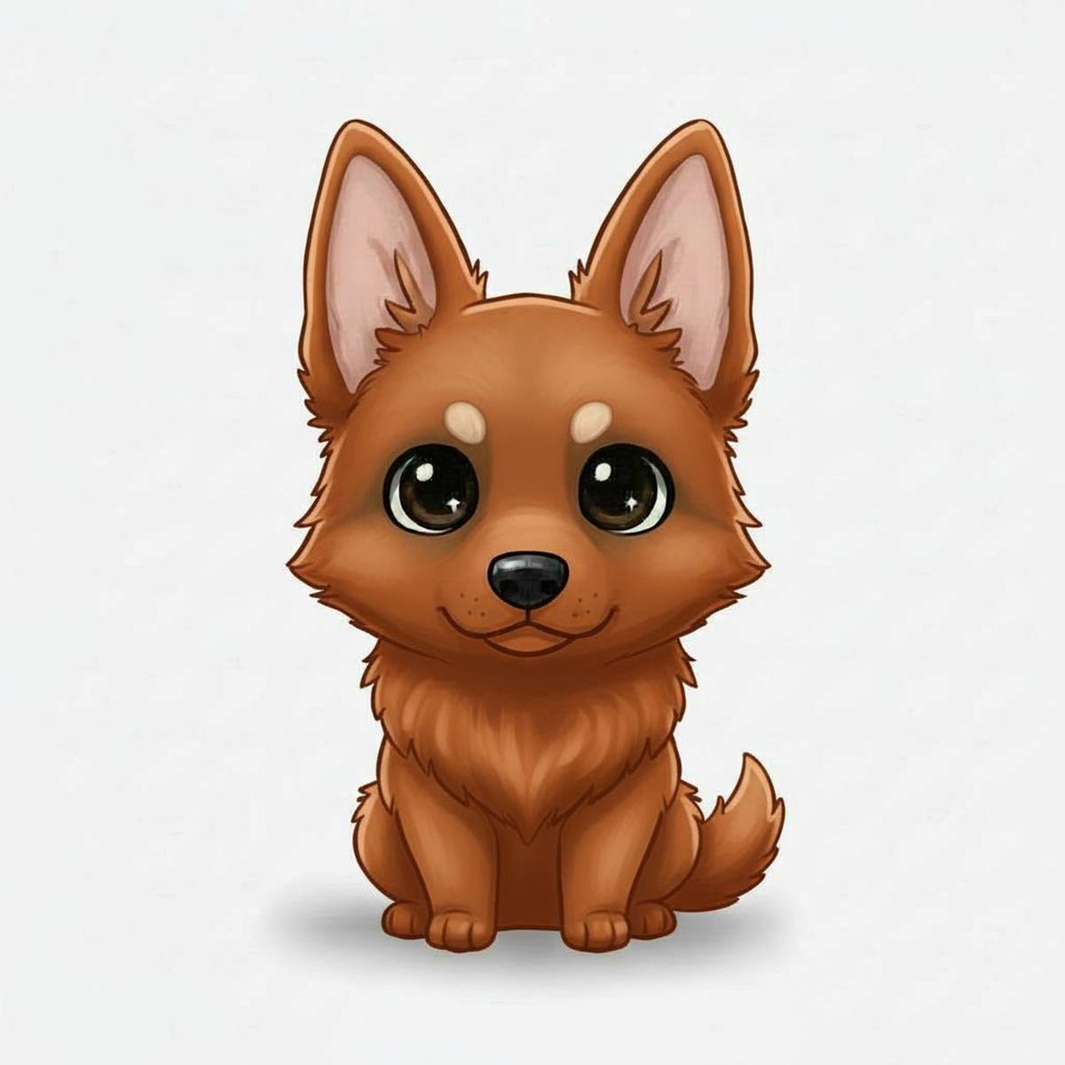 German Shepherd Kawaii Vinyl Sticker – Cute Dog Lover Gift | 3” Water-Resistant Vinyl | Multiple Coat Colors - Designs by Mysh