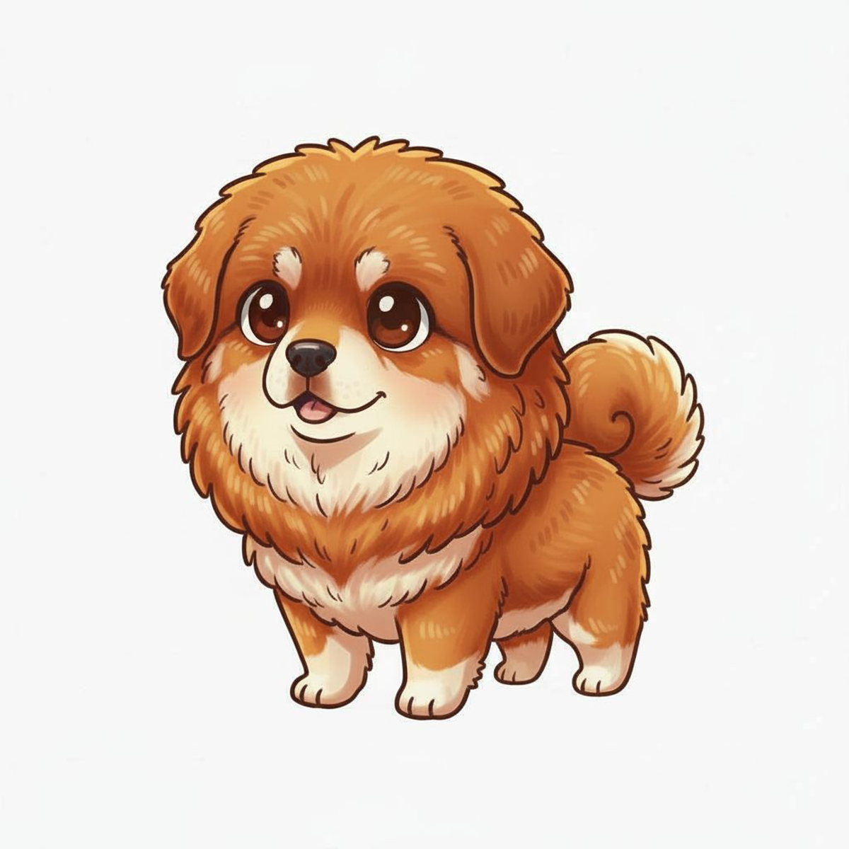 Tibetan Mastiff Kawaii Stickers – Cute Dog Vinyl Stickers for Water Bottles & Journals - Designs by Mysh