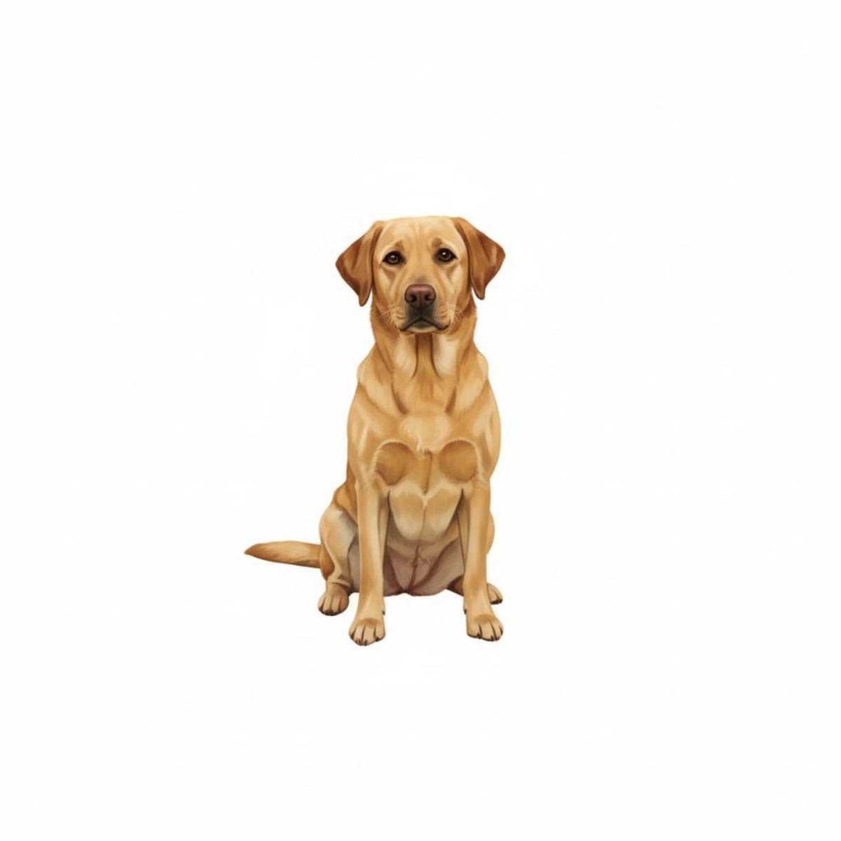Yellow Labrador Retriever vinyl sticker – sitting pose, 3-inch matte finish