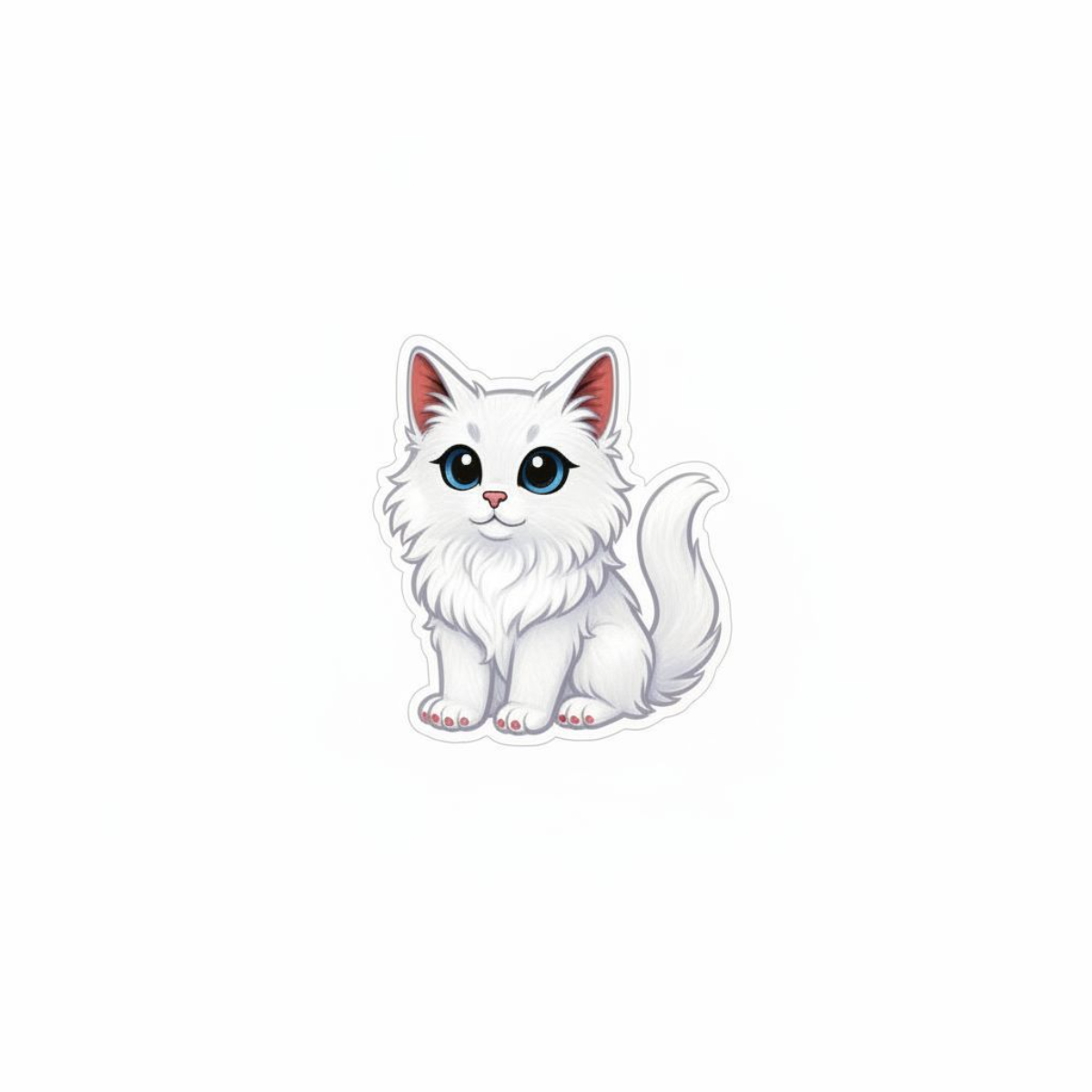 Maine Coon Cat Magnet – Cute Die-Cut Kawaii Fridge Magnet
