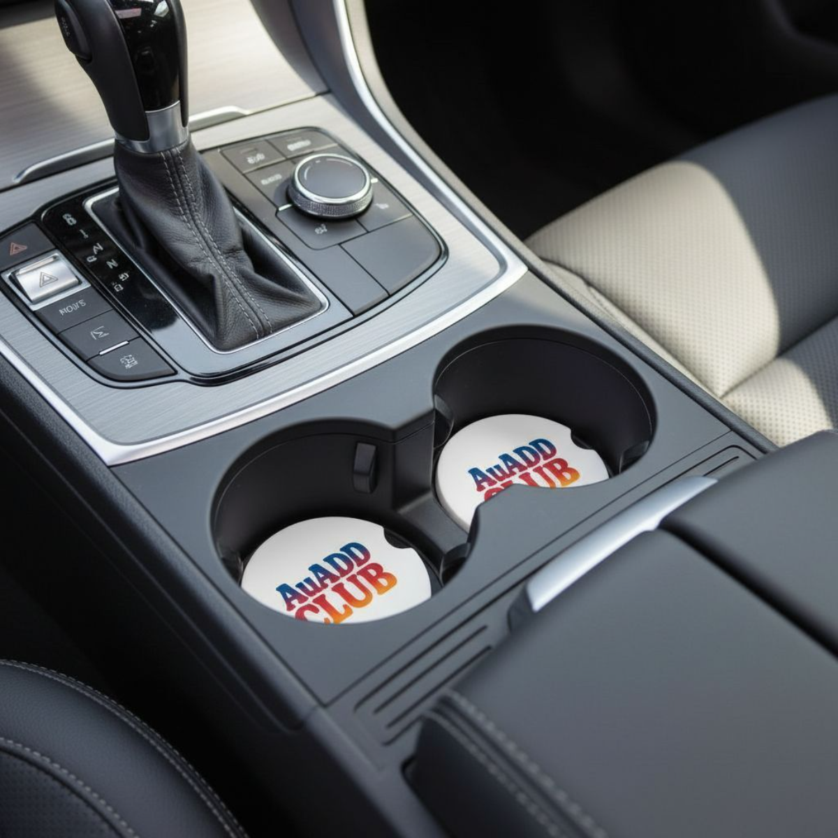 AuADD CLUB Ceramic Car Coaster Set – 2.56" Retro Gradient Auto Drink Holder Inserts