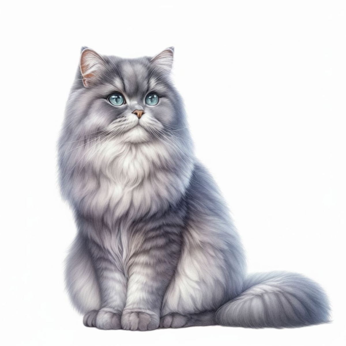British Longhair Cat Vinyl Sticker | Realistic Fluffy Gray Cat Lover Gift | Water-Resistant Vinyl - Designs by Mysh