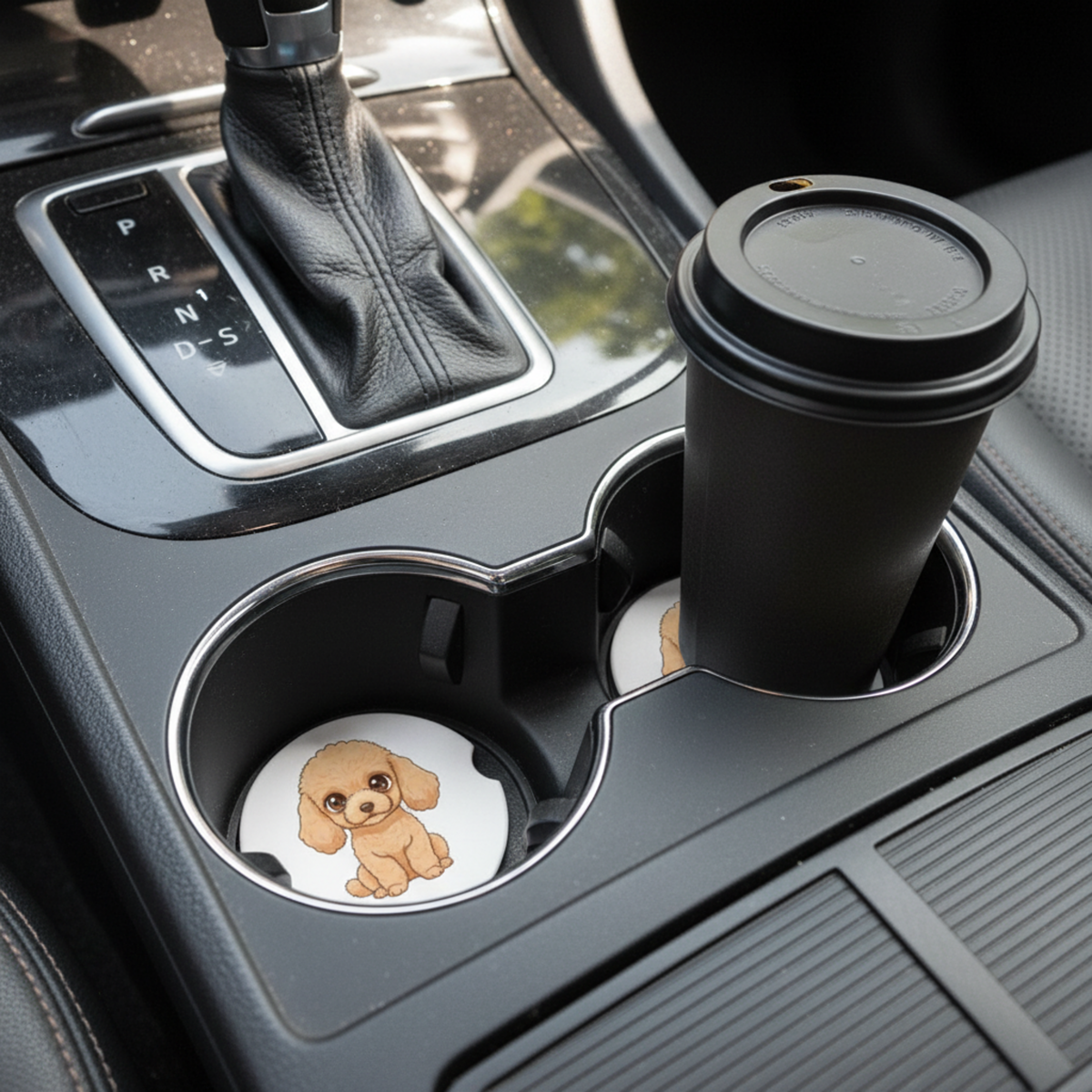 Poodle Doodle Kawaii Style – Ceramic Car Coasters