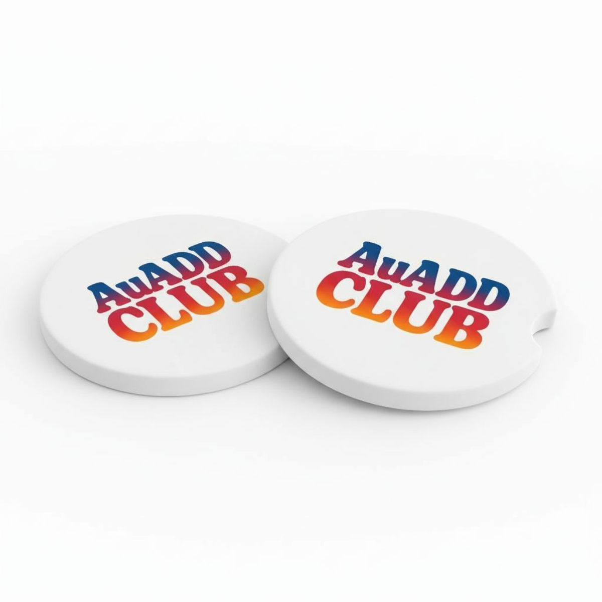 AuADD CLUB Ceramic Car Coaster Set – 2.56" Retro Gradient Auto Drink Holder Inserts