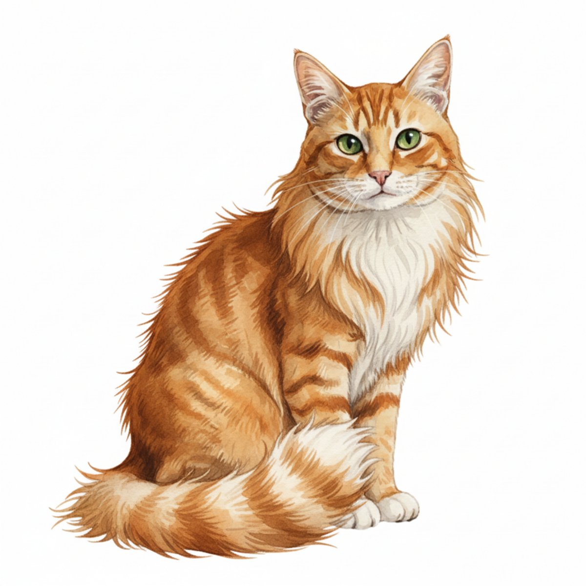 Tabby Cat Watercolor Style Vinyl Stickers