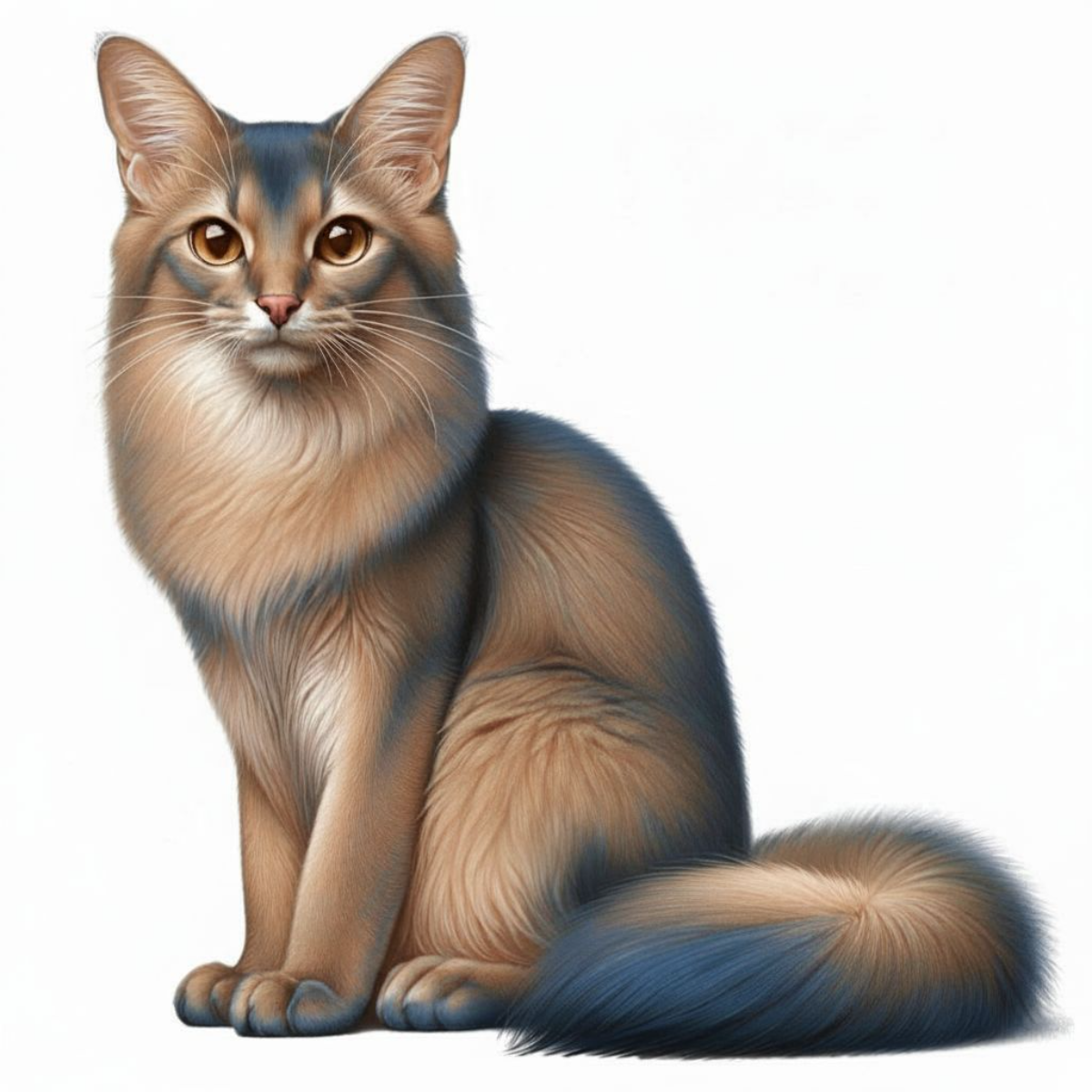 Somali Cat Sticker, Longhaired Cat Decal, Water-resistant Vinyl Sticker, Cat Breed Art, Gift for Cat Lovers, Pet Laptop Sticker