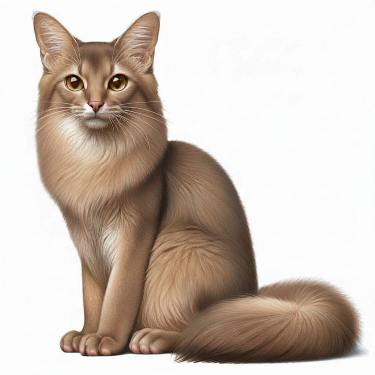 Somali Cat Sticker, Longhaired Cat Decal, Water-resistant Vinyl Sticker, Cat Breed Art, Gift for Cat Lovers, Pet Laptop Sticker
