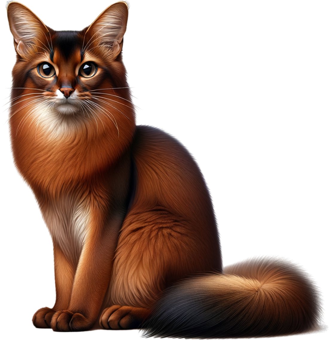 Somali Cat Sticker, Longhaired Cat Decal, Water-resistant Vinyl Sticker, Cat Breed Art, Gift for Cat Lovers, Pet Laptop Sticker