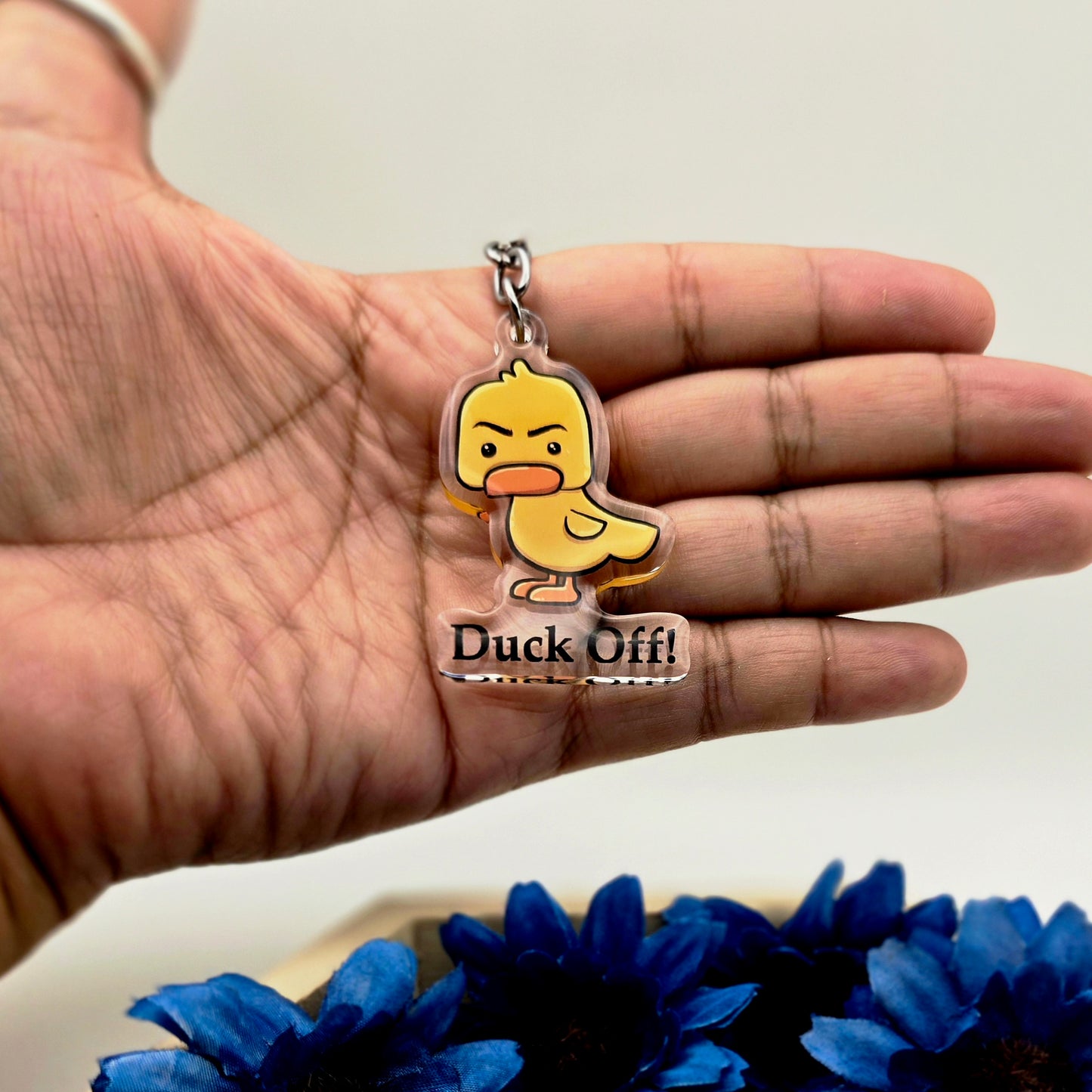 Funny Duck Keychain, Sassy Acrylic Charm, Cute Animal Gift, Sarcastic Bag Accessory