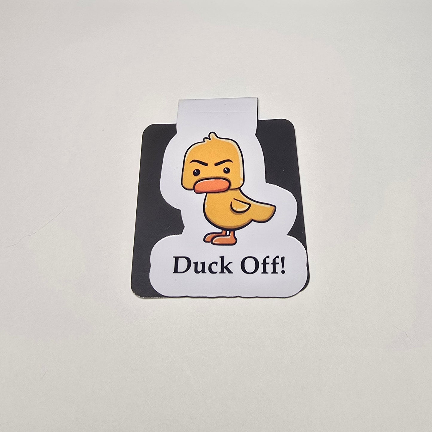 Funny Duck Magnetic Bookmark, Sarcastic Gift for Readers, Cute Angry Duck Stationery, Book Lover Gift Idea, Bookish Humor Bookmark