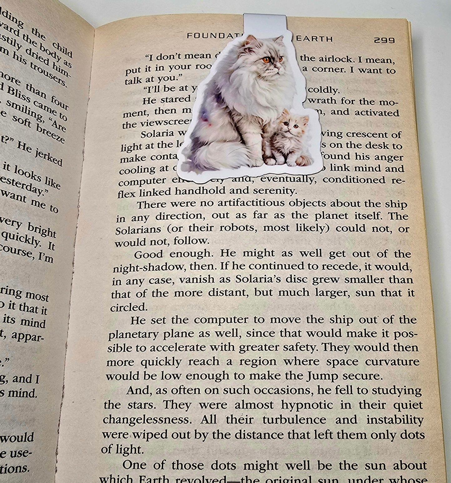 Persian Cat Magnetic Bookmark, Fluffy Mama & Kitten Art, Cute Gift for Readers, Cat Mom Book Accessory
