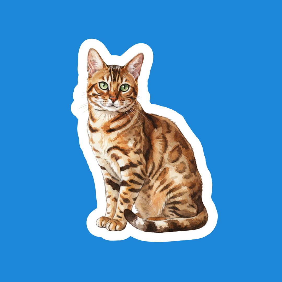 Bengal Brown Spotted Tabby Watercolor - Designs by Mysh