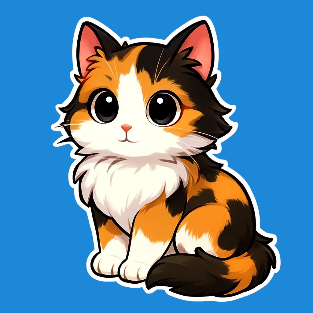 Calico Tricolor kawaii cat design - Bundles collection - Designs by Mysh