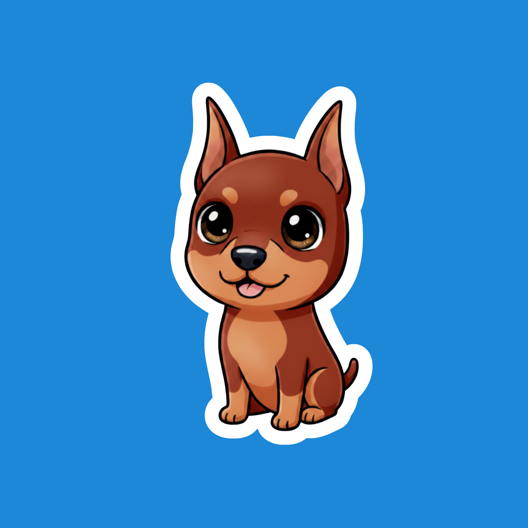 Doberman Pinscher Red and Rust Kawaii - Designs by Mysh
