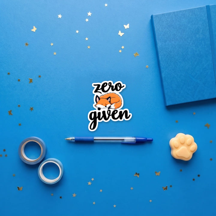 Zero Fox Given 3 inch fridge magnet flat lay with blue stationery