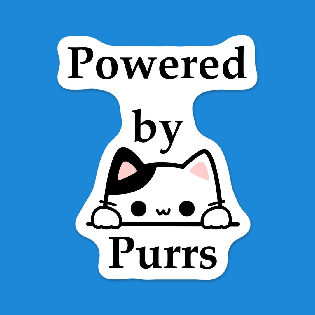 Powered by Purrs Cat kawaii flexible fridge magnet – Designs by Mysh