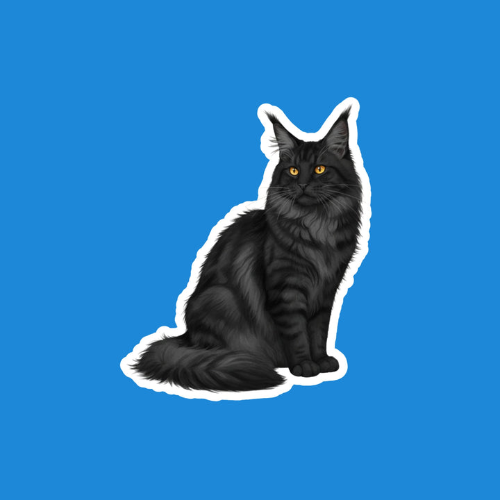 Maine Coon Black Cat watercolor flexible fridge magnet – Designs by Mysh