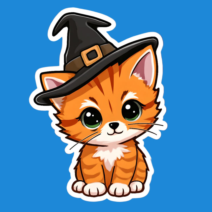 Orange Tabby Witch Cat kawaii flexible fridge magnet – Designs by Mysh