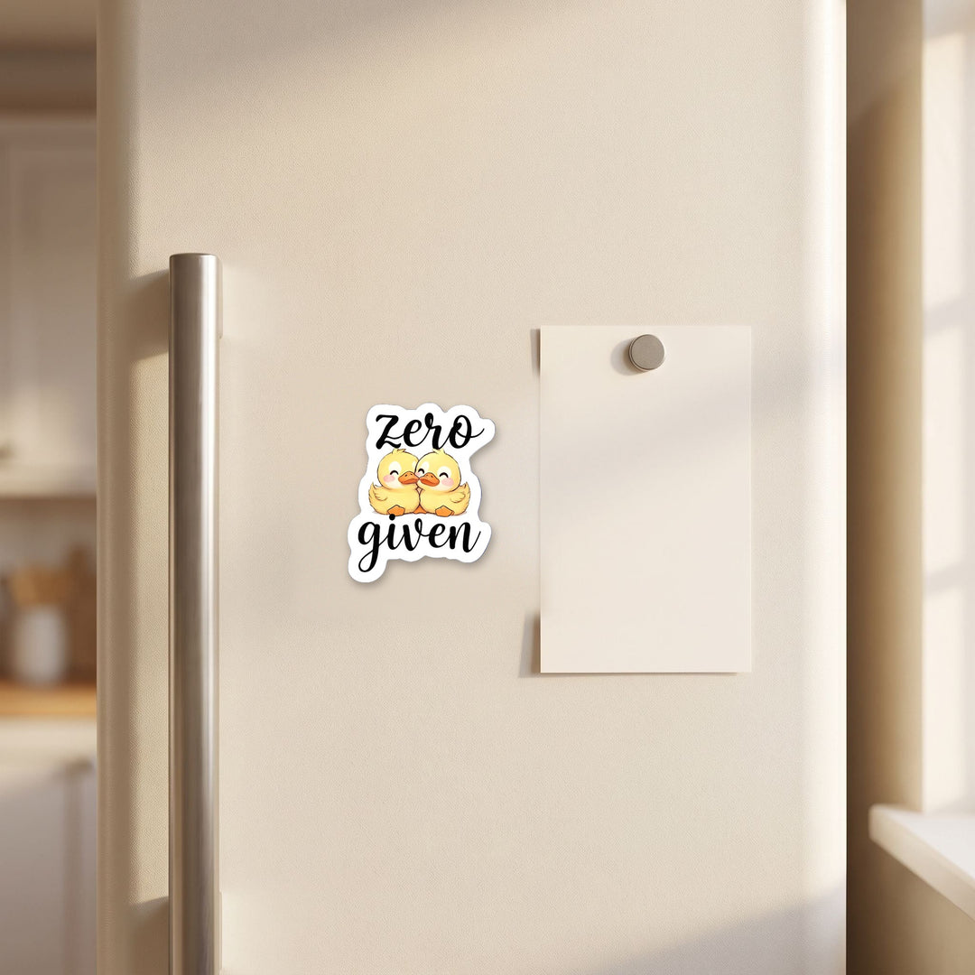 Zero Ducks Given kawaii magnet on a refrigerator door
