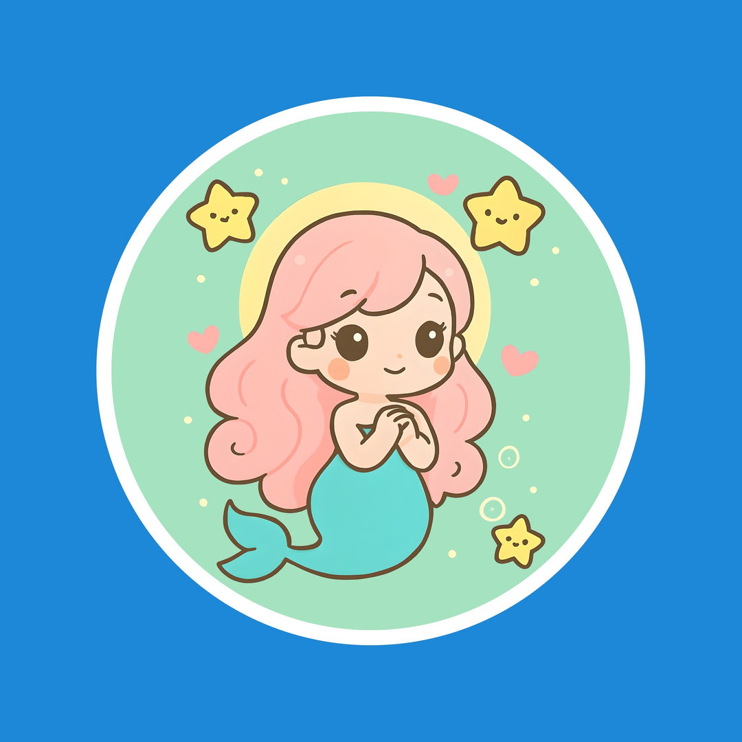 Pink Mermaid kawaii flexible fridge magnet – Designs by Mysh