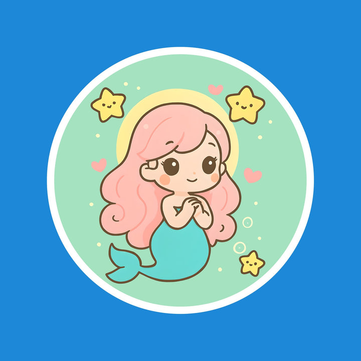 Pink Mermaid kawaii flexible fridge magnet – Designs by Mysh