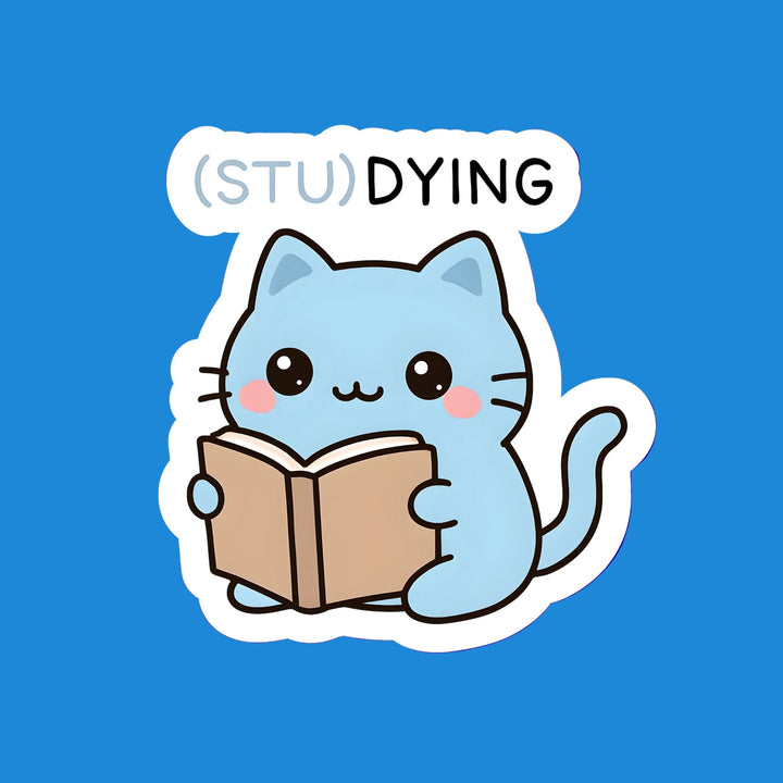 (STU)DYING Blue Cat kawaii flexible fridge magnet – Designs by Mysh
