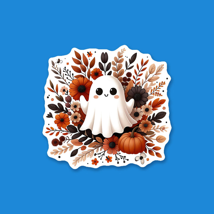 Cute Ghost with Floral Wreath flexible fridge magnet – Designs by Mysh