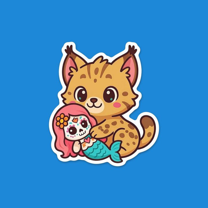Lynx Hugging Mermaid flexible fridge magnet – Designs by Mysh
